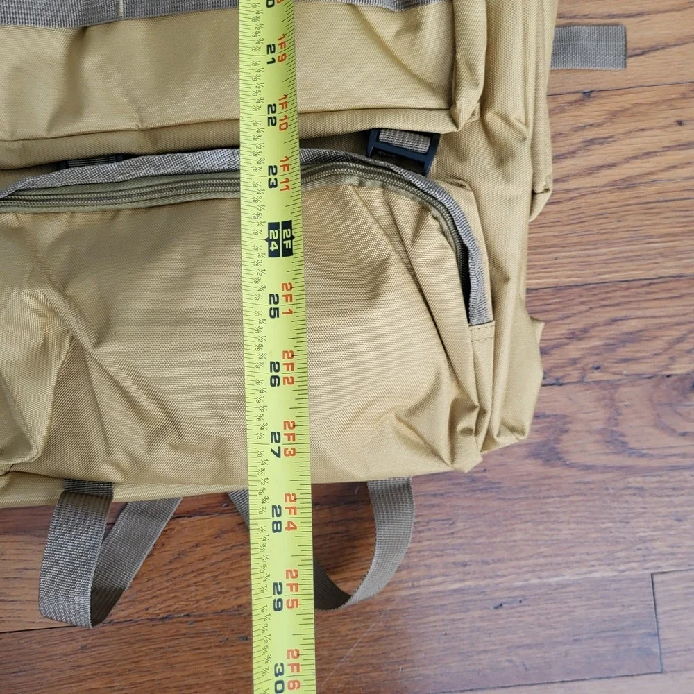 Large Hiking Backpack Waterproof Military Camping Rucksack Travel Daypack Tan